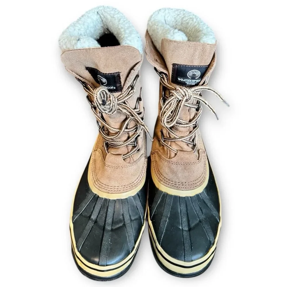 Weatherproof Men's Size 9 Therma Polar Tan Beige Snow Boots Waterproof